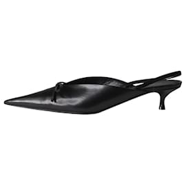 Balenciaga-Zapatos destalonados tipo cuchillo de cuero negro - talla UE 37.5-Negro