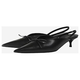 Balenciaga-Zapatos destalonados tipo cuchillo de cuero negro - talla UE 37.5-Negro