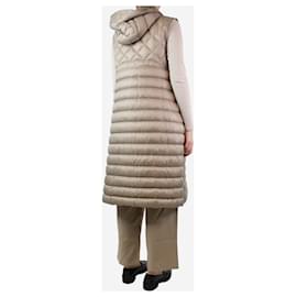 Autre Marque-Beige sleeveless hooded puffer coat - size UK 8-Other