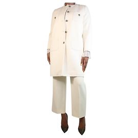 Ba&Sh Abrigo botones tweed color crema - talla UK 12 Crudo