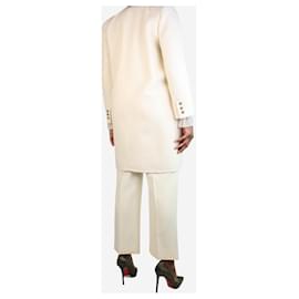 Ba&Sh-Cream tweed buttoned coat - size UK 12-Cream