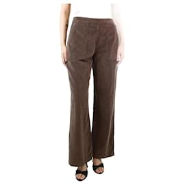 Autre Marque-Brown corduroy straight-leg trousers - size UK 10-Brown