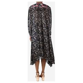 Isabel Marant Etoile-Black patterned embroidered midi dress - size UK 6-Black