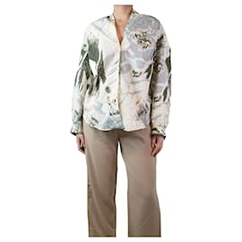 Marni-Camisa oversize crema con estampado floral - talla UK 12-Multicolor