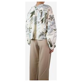 Marni-Camisa oversize crema con estampado floral - talla UK 12-Multicolor