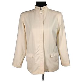 Vintage-Jacke von Gianni Versace mit Stehkragen Weiß Beige