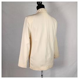 Gianni Versace-Vintage-Jacke von Gianni Versace mit Stehkragen-Weiß,Beige