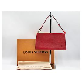 Louis Vuitton-Louis Vuitton Epi Pochette Accessories Clutch Bag-Red