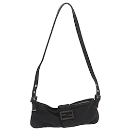 Fendi-FENDI Mamma Baguette Shoulder Bag Cotton Gray 2354 26685 008 Auth ep3514-Grey