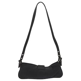 Fendi-FENDI Mamma Baguette Shoulder Bag Cotton Gray 2354 26685 008 Auth ep3514-Grey
