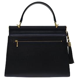 Valentino-VALENTINO Hand Bag Leather 2way Black Auth yk10886-Black