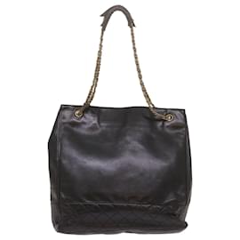 Chanel-Bolsa de ombro com corrente CHANEL em couro preto CC Auth bs12354-Preto