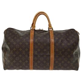 Louis Vuitton-Louis Vuitton Monograma Keepall 50 Boston Bag M41426 Autenticação de LV 55226-Monograma