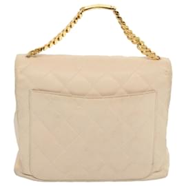 Chanel-CHANEL Matelasse COCO Mark Chain Hand Bag Lamb Skin Beige CC Auth yk10920-Beige