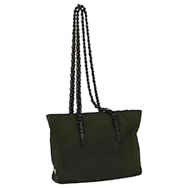 Prada-PRADA Chain Shoulder Bag Nylon Green Auth ac2783-Green