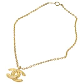 Chanel-CHANEL COCO Mark Corrente Colar Ouro CC Auth ar11465b-Dourado