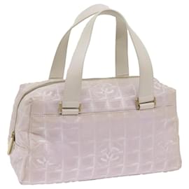 Chanel-CHANEL New Travel Line Hand Bag Nylon White CC Auth bs12339-White