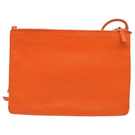 Céline-CELINE Trio Small Shoulder Bag Leather Orange Auth 67320-Orange