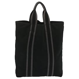 Hermès-HERMES Fourre Tout Kabas Tote Bag Canvas Black Auth 67376-Black