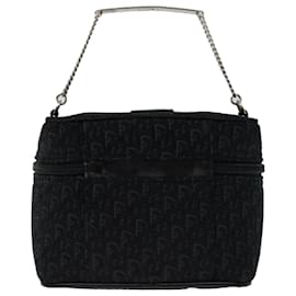 Christian Dior-Christian Dior Trotter Canvas Vanity Cosmetic Pouch Black Auth bs12433-Black