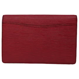 Louis Vuitton-LOUIS VUITTON Epi Montaigne 23 Bolsa embreagem vermelha M52667 Autenticação de LV 67006-Vermelho