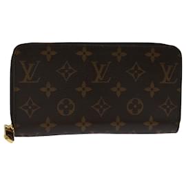 Louis Vuitton-LOUIS VUITTON Monogram Zippy Wallet Cartera larga M42616 LV Auth 67502-Monograma