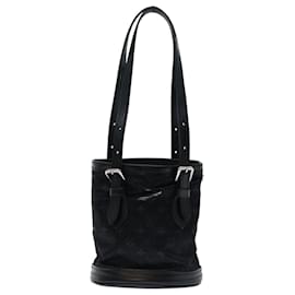 Louis Vuitton-Bolsa balde pequena de cetim com monograma LOUIS VUITTON Preto M92144 Autenticação de LV 67283-Preto