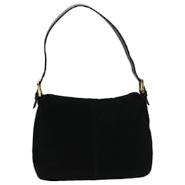 Fendi-FENDI Mamma Baguette Shoulder Bag Suede Black Auth fm3241-Black