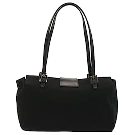 Fendi-FENDI Mamma Baguette Shoulder Bag Nylon Black Auth ep3486-Black