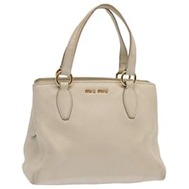 Miu Miu-Miu Miu Hand Bag Leather White Auth yk10907-White
