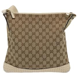 Gucci-GUCCI GG Canvas Shoulder Bag Beige 145857 auth 67450-Beige