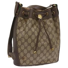 Gucci-GUCCI Borsa a Tracolla Linea GG Supreme Web Sherry PVC Beige 164 02 034 auth 67288-Beige