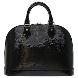 Louis Vuitton-LOUIS VUITTON Epi Alma PM Hand Bag Enamel Noir Electric M4032N LV Auth 67309-Black,Other