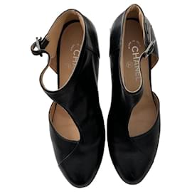 Chanel-Sapatos de Salto de Cristal da Passarela de 2012-Preto