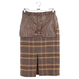 Autre Marque-wrap wool skirt-Brown