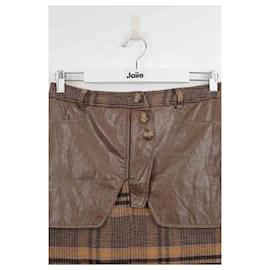 Autre Marque-wrap wool skirt-Brown