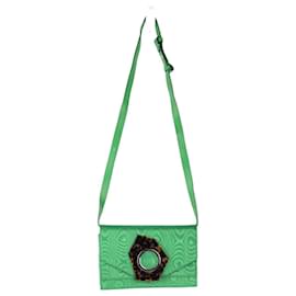 Ganni-mini bolso de cuero-Verde