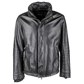 Prada-Prada chaqueta de cuero-Negro