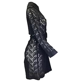 Autre Marque-Stella McCartney Black Corded Lace Trench Coat-Black