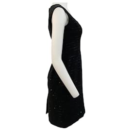 Autre Marque-Carolina Herrera Vestido negro sin mangas con adornos de lentejuelas-Negro
