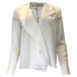 Autre Marque-L'Agence White Jaslynn Ruffled Silk Blouse-White