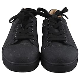 Christian Louboutin-Christian Louboutin Black Glitter Vieira Orlato Lace Up Sneakers-Black