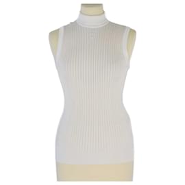 Givenchy-Tops blancos sin mangas con cuello de tortuga de Givenchy-Blanco