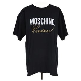 T-shirt oversize con logo ricamato Moschino Couture nero Nero