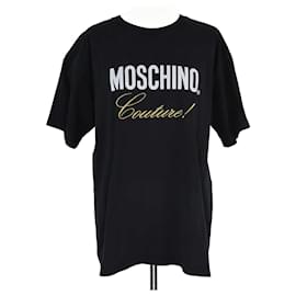 Moschino-T-shirt oversize con logo ricamato Moschino Couture nero-Nero