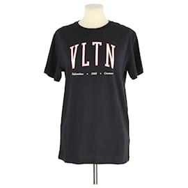 Valentino-T-shirt nera con stampa Vltn di Valentino-Nero