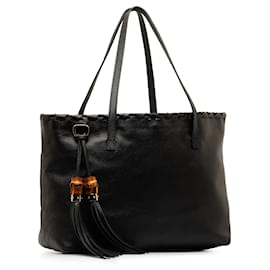 Gucci-Bolsa preta com borla de bambu Gucci-Preto