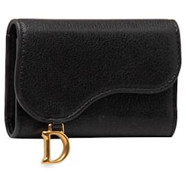 Dior-Black Dior Leather Saddle Key Holder-Black