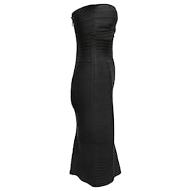 Herve Leger-Black Herve Leger Strapless Bandage Dress Size US S-Black