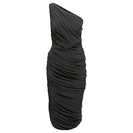 Norma Kamali-Vestido negro con pliegues y un solo hombro Norma Kamali Diane Talla US S-Negro